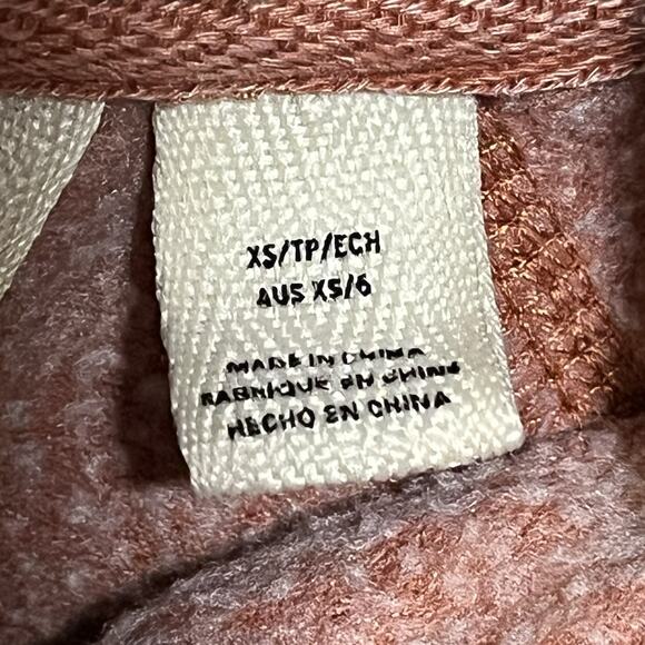 Roxy Cropped Rust Hoody Graphics Size XS Ray Hem Urban City - Picture 6 of 10